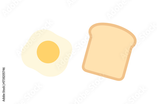 A delicious fried egg with a golden brown slice of toast served together for a classic breakfast meal