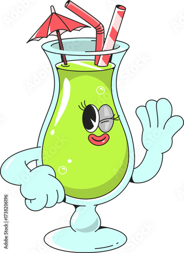 Tropical Cocktail Mascot