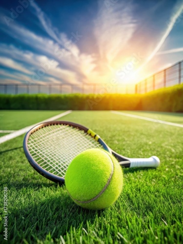 tennis ball on green grass field