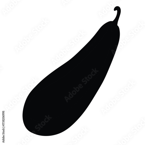 Cute cartoon hand drawn vector bottle gourd silhouette.