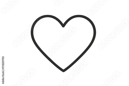 Trendy line heart icon for love, romance, health, Valentine's Day, wedding symbol, vector illustration with transparent background, minimalistic design, romance concept, affection symbol
