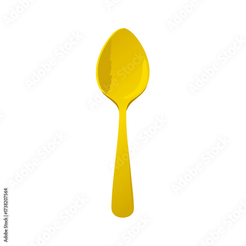 Shiny Yellow Spoon Isolated