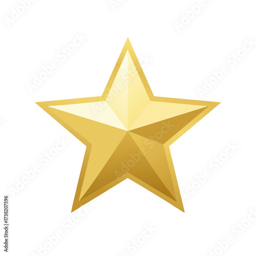 Shiny 3D gold star icon a symbol of award victory and top quality rating