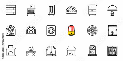 Cozy home heating solutions collection featuring fireplaces, heaters, stoves, and comforting ambiance elements for warmth and comfort design projects