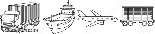 Vector art of transport elements for logistics