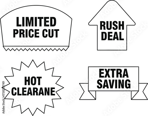 Vector art of sale badges for promotion