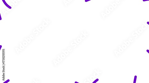 Animated violet decorative wavy lines is drawn. Linear background with copy space. Looped video. Vector illustration isolated on white background.
