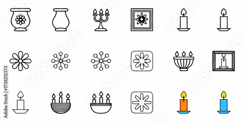 Captivating collection of decorative candles candelabras floral motifs and vases bringing warmth ambiance and elegant design elements to any project