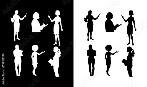 teachers' day silhouette vector illustration, teachers silhouette set vector illustration, teachers, silhouette, set, study, professor's silhouette set, professor, art, black, world teachers day,