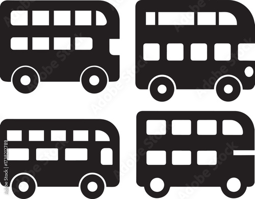 set of bus icons