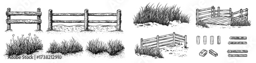 Different designs and structures are featured in a variety of fence silhouettes