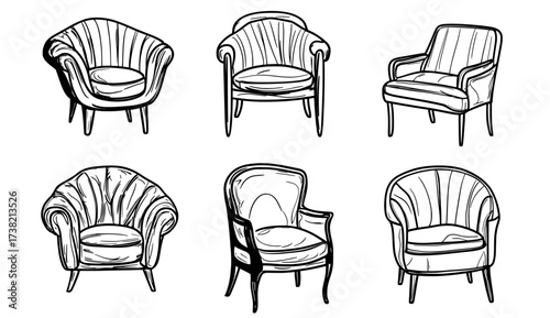 For interior decor inspiration, a collection of silhouettes highlights a range of chair designs
