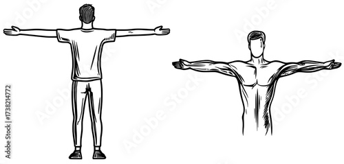 A minimalist design template can be perfectly complemented by the silhouette of a human with outstretched arms