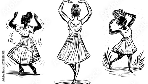 A dancer's silhouette in a tribal pose is well-suited for cultural or artistic themes