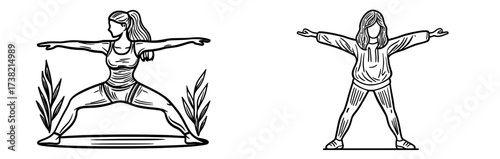 A girl's silhouette is depicted in a martial arts pose, symbolizing fitness and discipline