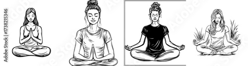 Figure of a person in lotus yoga pose symbolizing meditation and wellness concepts