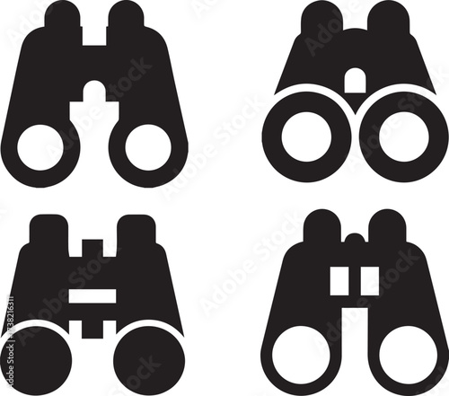 binoculars  icon set
