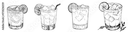A modern watercolor depiction of Frozen Margarita set against a white backdrop