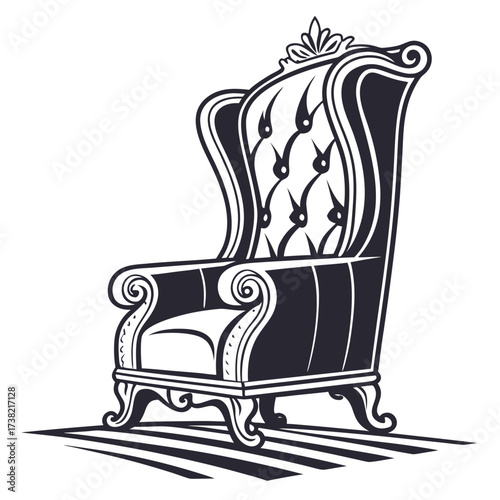 Elegant wingback chair in a vintage style