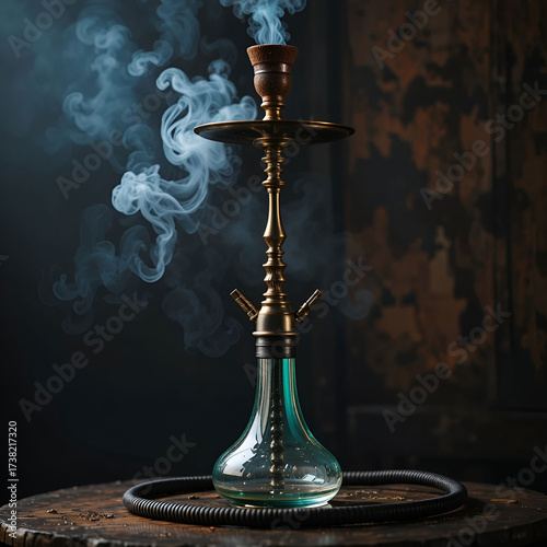 Side view of a Meduza hookah paired with cocktails, highlighting modern design, relaxation, social atmosphere.