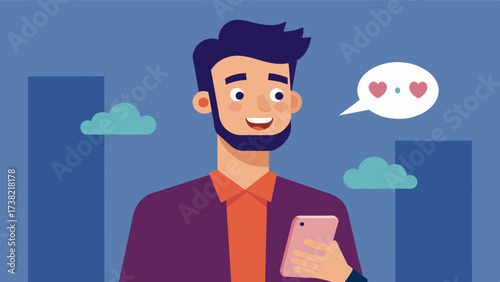 A man jokes about needing to be instaworthy before going on a date highlighting the pressure to appear perfect on social media.. Vector illustration