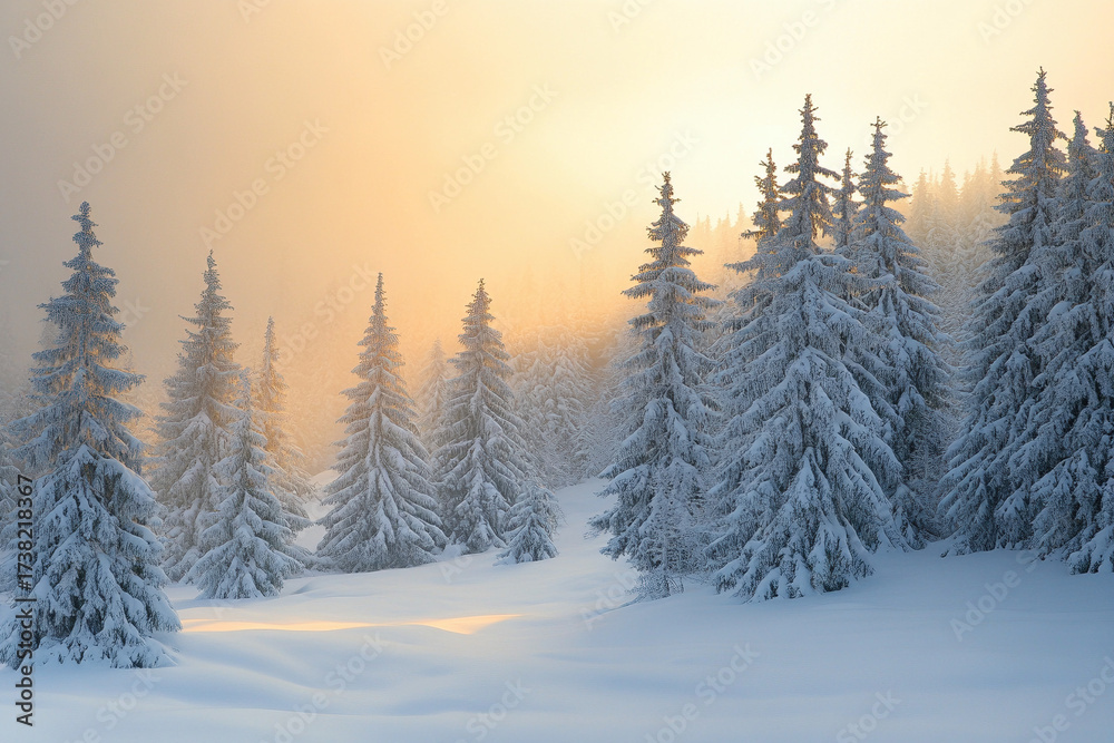 Fototapeta premium winter landscape with trees