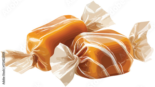 Detailed Sweet Food Vector Graphic with Toffees - High-Quality Image for Professional Use