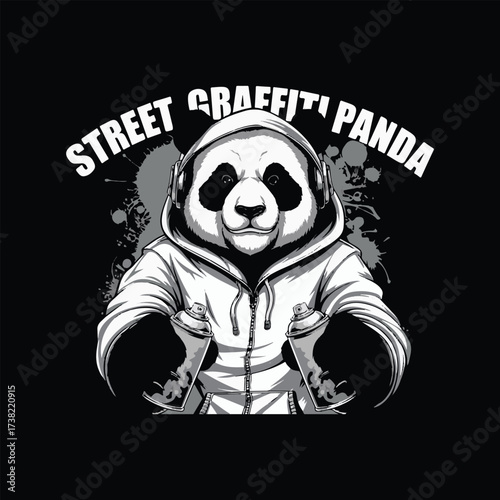 Streetwear panda illustration