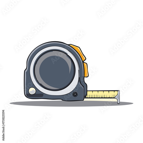 Illustration of a measuring tape, ruler tool for carpentry, building, and construction, isolated
