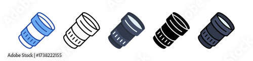 Camera Lens Icon Multi Style Illustration