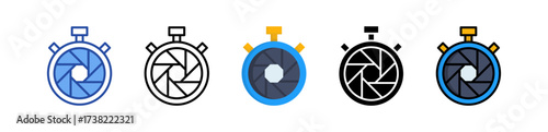 Shutter Speed Icon Multi Style Illustration