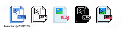 Jpg File Icon Multi Style Illustration