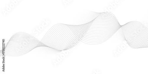 Abstract wave blend lines on transparent background. Design for banner, wallpaper, background and many more. Undulate Grey Wave Swirl, frequency sound wave, twisted curve lines with blend effect.