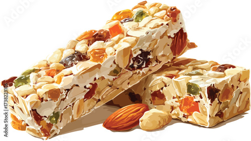 Granola Bars Food Vector Drawing with Outline