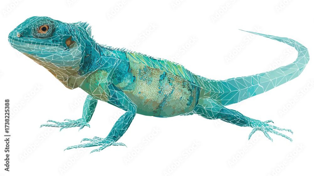 Fototapeta premium Lizard Vector for VR Experiences - Detailed Vector Illustration for Virtual Reality Applications