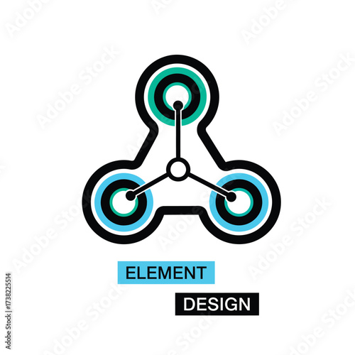 Fidget spinner logo design element
