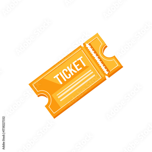 Orange Admission Ticket Design Event Entry Pass Access to Event