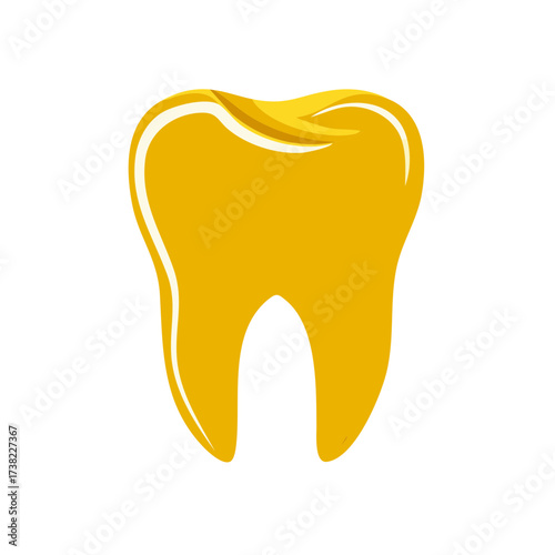 Golden Tooth Illustration, Dental Health, Healthy Teeth, Molar, Human Anatomy