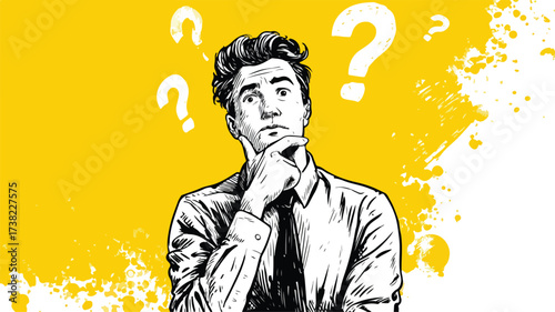 Silent Struggle: Person with Question Mark Over Head Pondering Life Choices