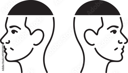 Two  faces in silhouette facing opposite directions 