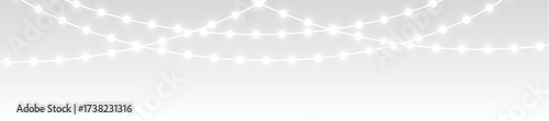Christmas Glowing Lights Garland – Decorative Illumination PNG with Clear Transparent Background.