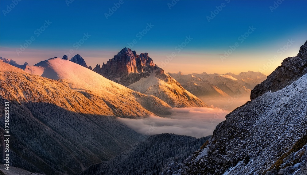Naklejka premium mountains at surise