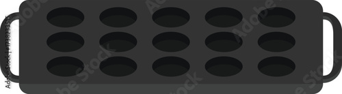 Takoyaki Cast Iron Pan Flat Illustration. Clean Icon Design Element on Isolated White Background