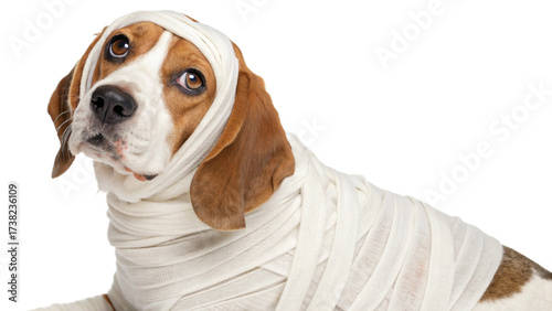 dogs wearing Halloween costumes, isolated on a transparent background PNG