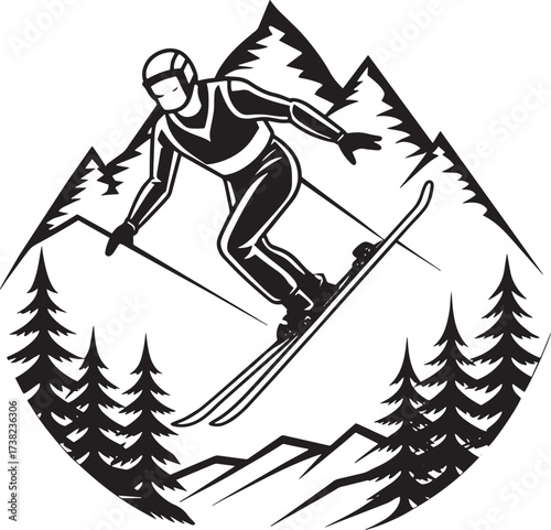 ski resort vector illustration