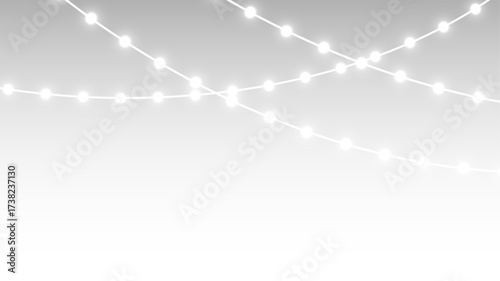 white illustration light garland christmas decoration festive glow abstract transparent gold isolated winter holiday party lamp bright string chain png