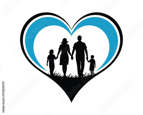 People Crossing Pedestrian Family Safety Pictogram
