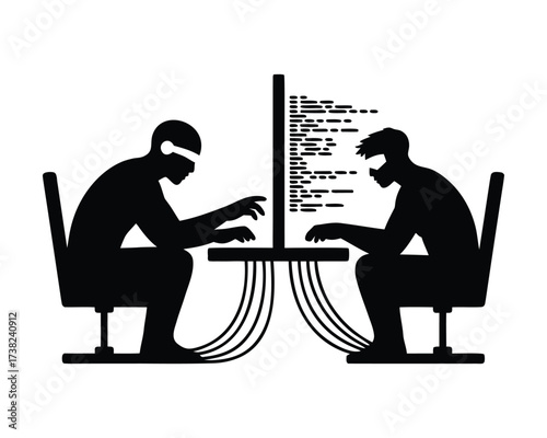 Business People Presentation and Project Discussion Vector Illustration
