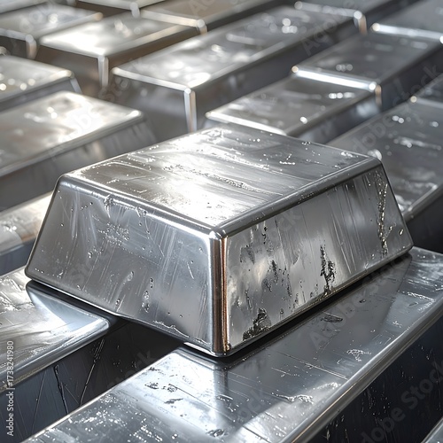 Shiny metal ingots