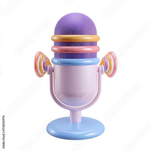 Colorful children s toy microphone with lights and wings